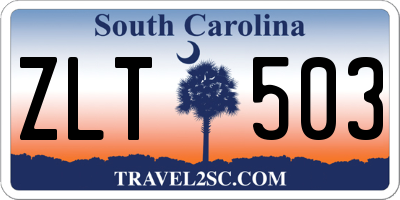 SC license plate ZLT503