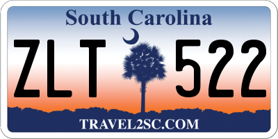 SC license plate ZLT522