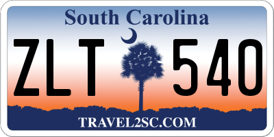 SC license plate ZLT540