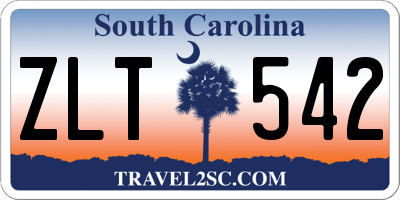 SC license plate ZLT542
