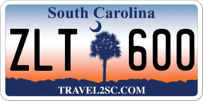 SC license plate ZLT600