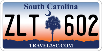 SC license plate ZLT602