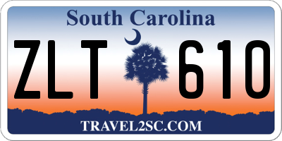 SC license plate ZLT610
