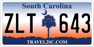 SC license plate ZLT643