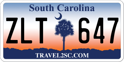 SC license plate ZLT647