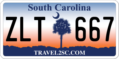 SC license plate ZLT667