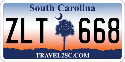 SC license plate ZLT668