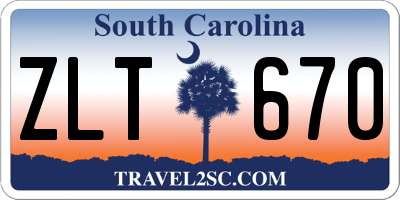 SC license plate ZLT670