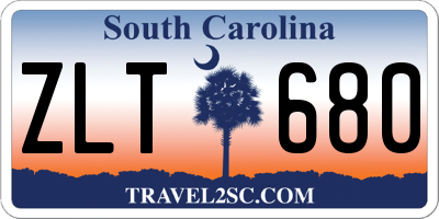 SC license plate ZLT680
