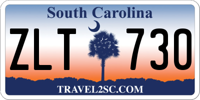 SC license plate ZLT730