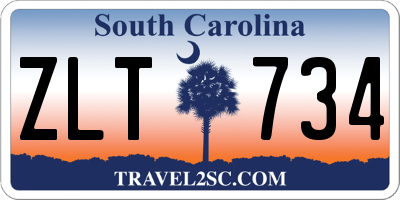 SC license plate ZLT734