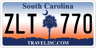 SC license plate ZLT770