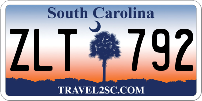 SC license plate ZLT792