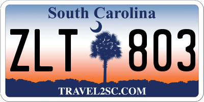 SC license plate ZLT803