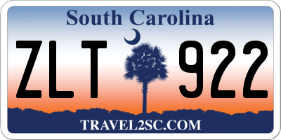 SC license plate ZLT922