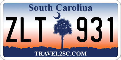 SC license plate ZLT931
