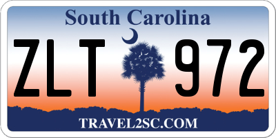 SC license plate ZLT972