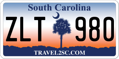 SC license plate ZLT980
