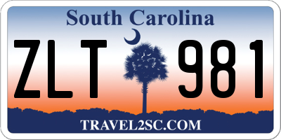 SC license plate ZLT981