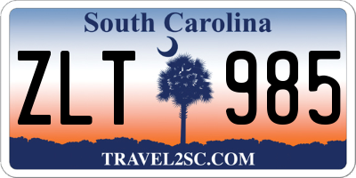SC license plate ZLT985