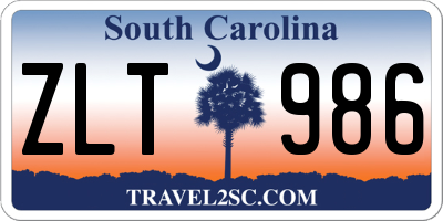 SC license plate ZLT986