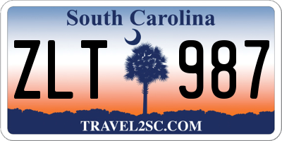 SC license plate ZLT987