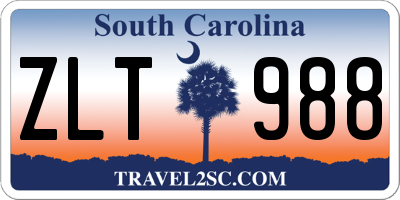 SC license plate ZLT988