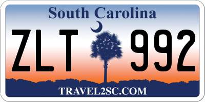SC license plate ZLT992