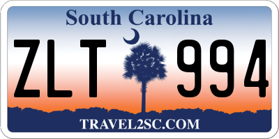 SC license plate ZLT994