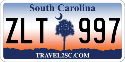 SC license plate ZLT997
