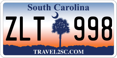 SC license plate ZLT998