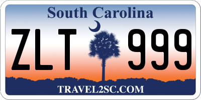 SC license plate ZLT999