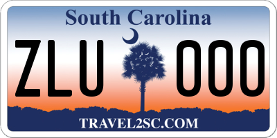 SC license plate ZLU000