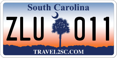 SC license plate ZLU011