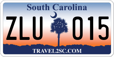 SC license plate ZLU015