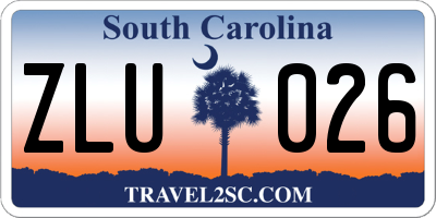 SC license plate ZLU026