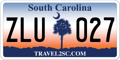 SC license plate ZLU027