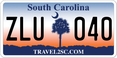 SC license plate ZLU040
