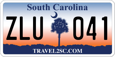 SC license plate ZLU041
