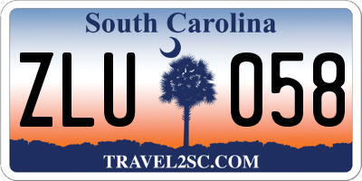 SC license plate ZLU058