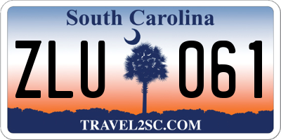 SC license plate ZLU061