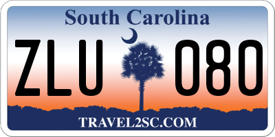 SC license plate ZLU080