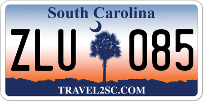 SC license plate ZLU085