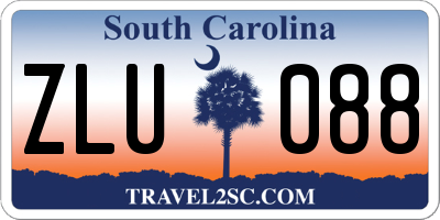 SC license plate ZLU088