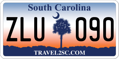 SC license plate ZLU090