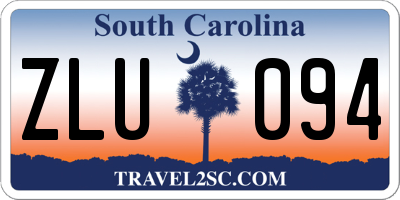 SC license plate ZLU094