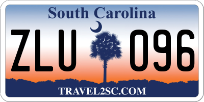 SC license plate ZLU096