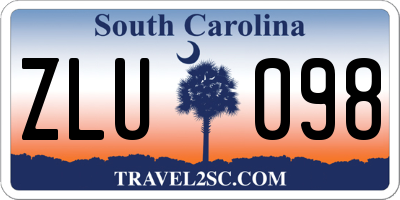 SC license plate ZLU098