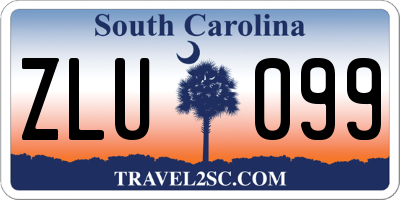 SC license plate ZLU099