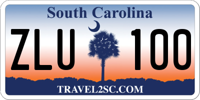 SC license plate ZLU100